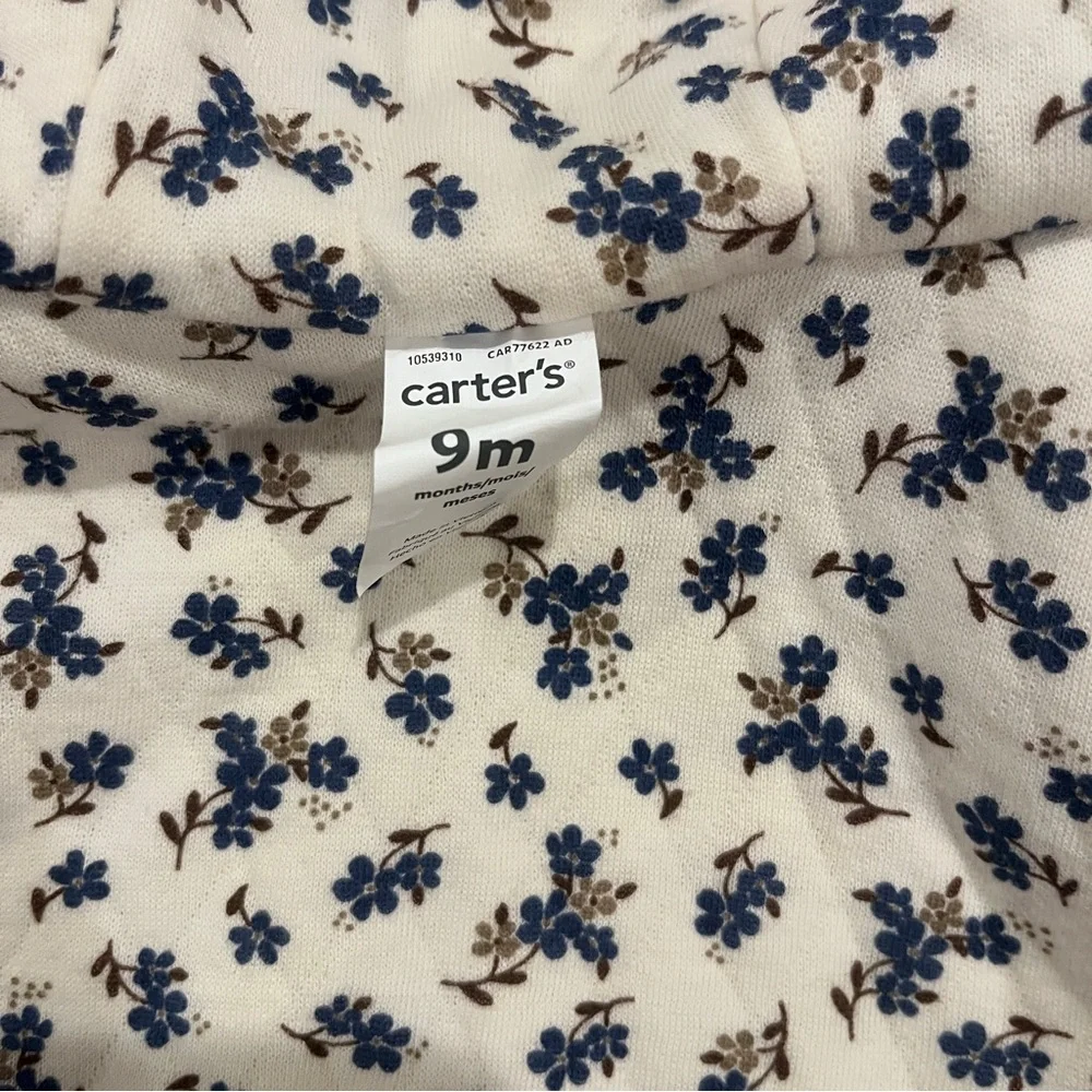 NWT Carter’s Reversible Sherpa Baby Girl Hooded Jacket Floral Accents 9 Months